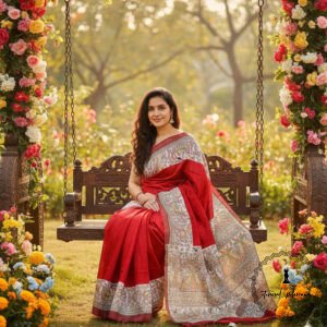 Tussar Giccha Saree