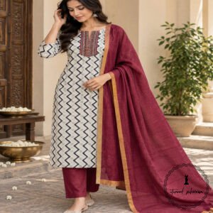 Pure Cotton Handcrafted Kutchi Embroidery Suit