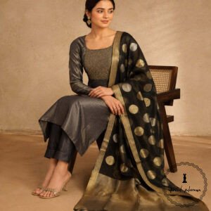 Elegant Tissue Silk Top Featuring Intricate Neck Work