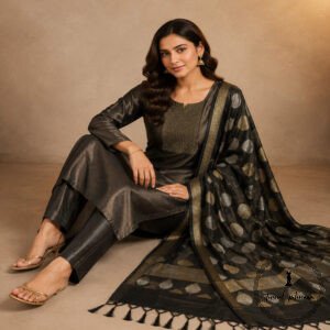 Elegant Tissue Silk Top Featuring Intricate Neck Work