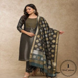 Elegant Tissue Silk Top Featuring Intricate Neck Work