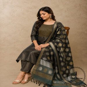 Elegant Tissue Silk Top Featuring Intricate Neck Work