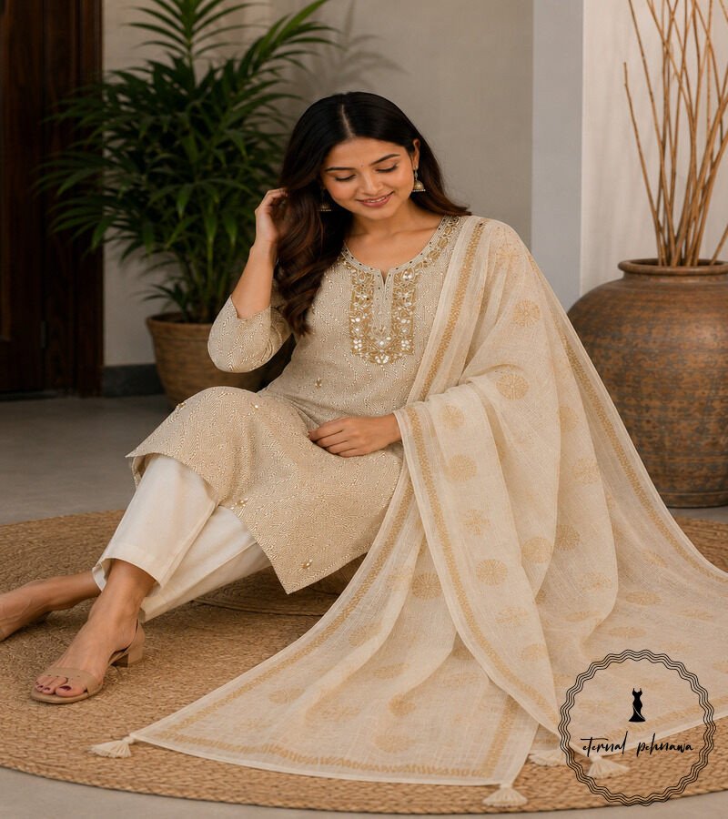 Brown Hand embroidery Suit