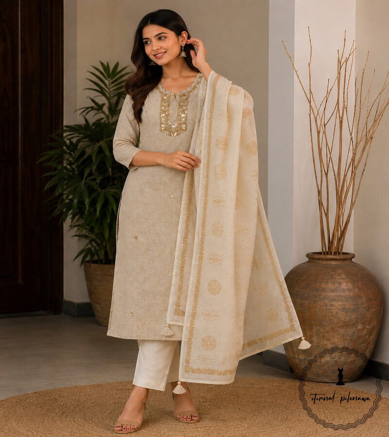 Brown2 Hand embroidery Suit