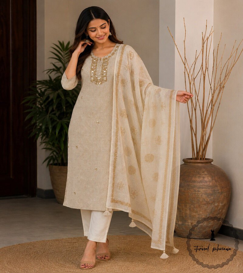 Brown3 Hand embroidery Suit
