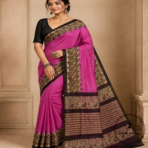 Printed Chanderi Cotton Silk Saree with Blouse