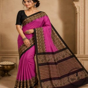 Printed Chanderi Cotton Silk Saree with Blouse