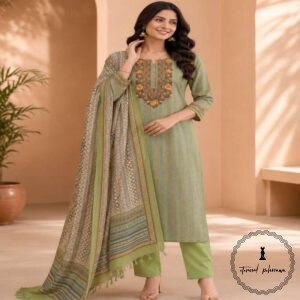 Beautiful Printed Linen with Intricate Kantha Hand Embroidery