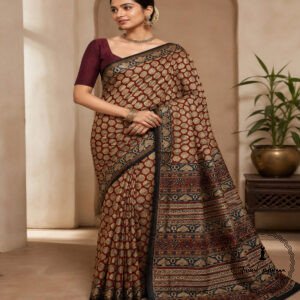 Printed Chanderi Cotton Silk Saree with Blouse