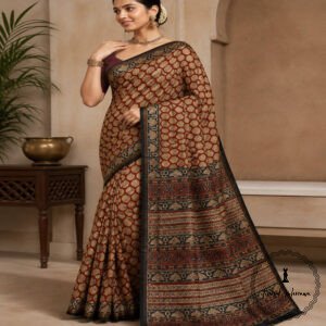 Printed Chanderi Cotton Silk Saree with Blouse