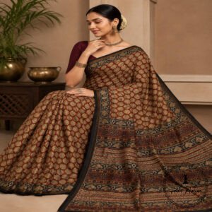 Printed Chanderi Cotton Silk Saree with Blouse
