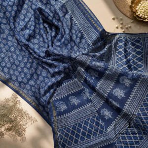 Printed Chanderi Cotton Silk Saree with Blouse