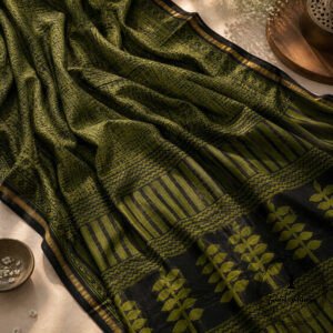 Printed Chanderi Cotton Silk Saree with Blouse