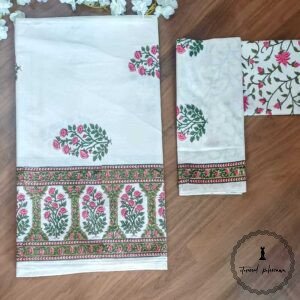 Cotton Hand Block Printed Double Bed Bedsheet