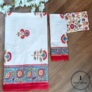 Cotton Hand Block Printed Double Bed Bedsheet