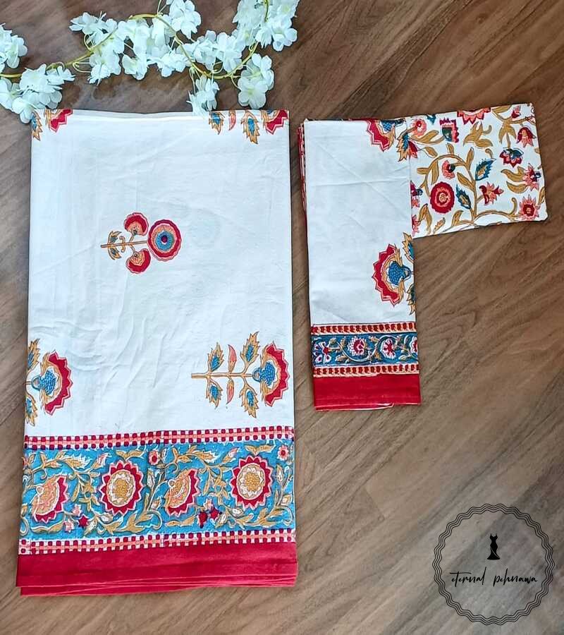 5 copy Cotton Hand Block Printed Double Bed Bedsheet