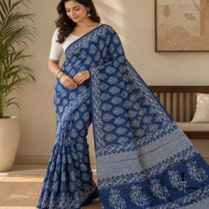 Beautiful Jaipuri Mulmul Cotton Printed Saree