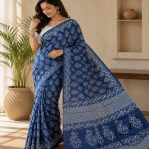 Beautiful Jaipuri Mulmul Cotton Printed Saree
