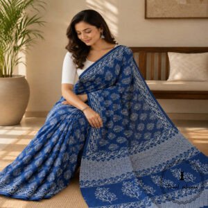 Beautiful Jaipuri Mulmul Cotton Printed Saree