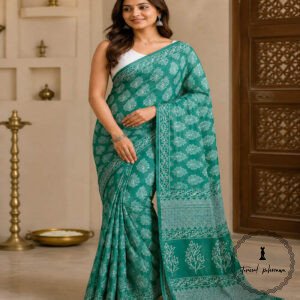 Beautiful Jaipuri Mulmul Cotton Printed Saree