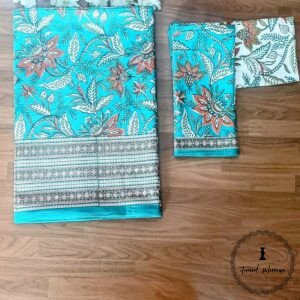 Cotton Hand Block Printed Double Bed Bedsheet