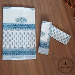 Cotton Hand Block Printed Double Bed Bedsheet