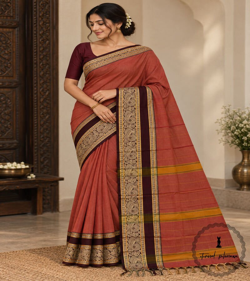 a Beautiful Narayanpet Mercerised Cotton Sarees