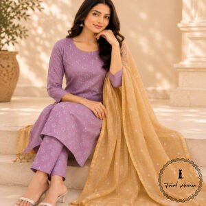 Exclusive Hand Block Printed Cotton Suits With Organza Dupatta