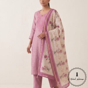 Beautiful Munga Silk Dress Material With Kantha Hand Embroidery