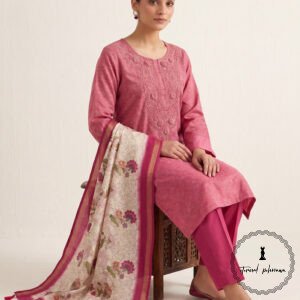 Beautiful Munga Silk Dress Material With Kantha Hand Embroidery