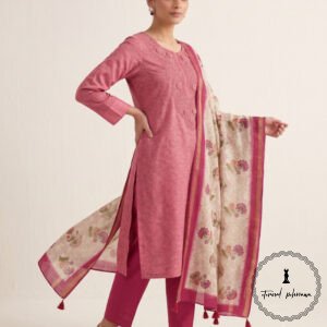 Beautiful Munga Silk Dress Material With Kantha Hand Embroidery