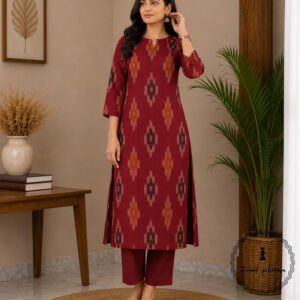 Single Ikkat Handloom Kurta Fabric