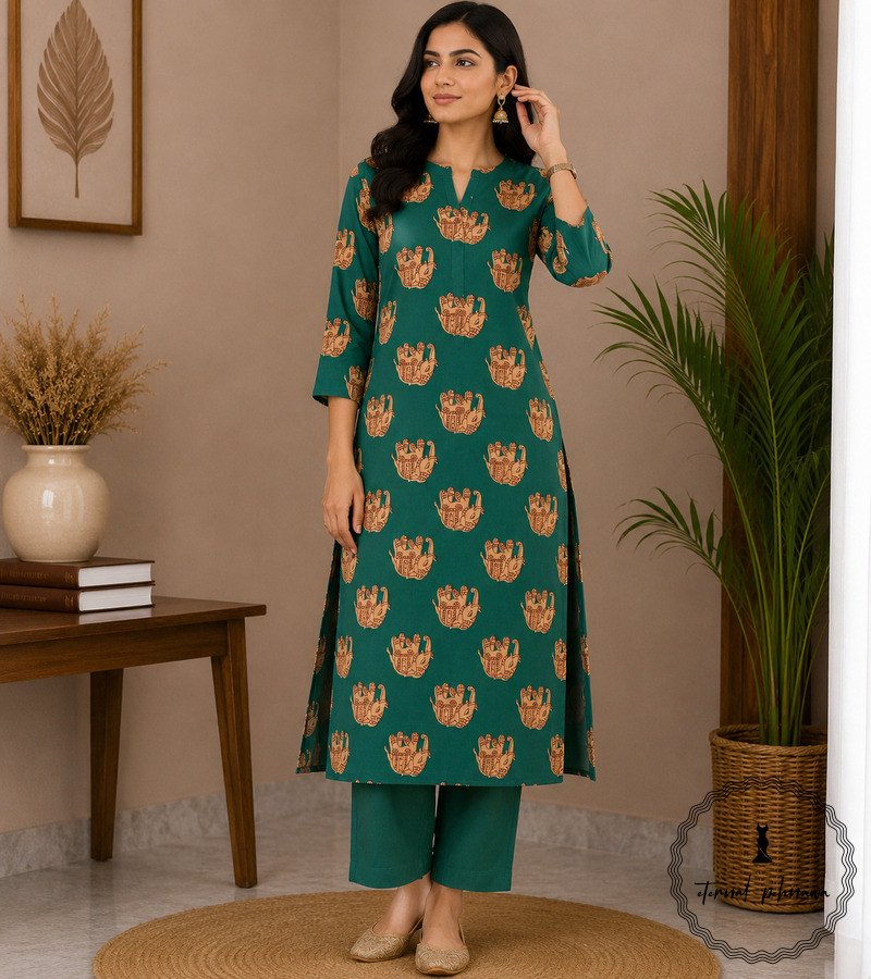 29.2 Traditional Kalamkari Handloom Kurta Fabric