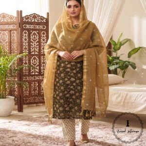 Exclusive Hand Block Printed Cotton Suits With Organza Dupatta