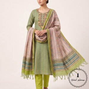 Beautiful Printed Linen with Intricate Kantha Hand Embroidery