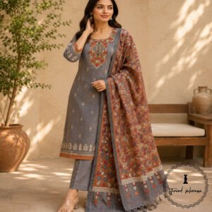 Linen Printed With Intricate Kantha Handwork