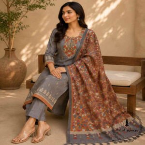 Linen Printed With Intricate Kantha Handwork