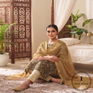 Exclusive Hand Block Printed Cotton Suits With Organza Dupatta