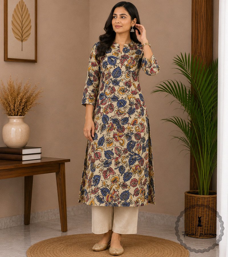 30.2 Traditional Kalamkari Handloom Kurta Fabric