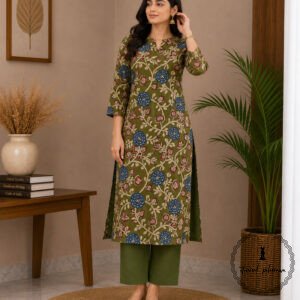 Traditional Kalamkari Handloom Kurta Fabric