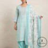 Digital Print Linen With Intricate Kantha Hand Work