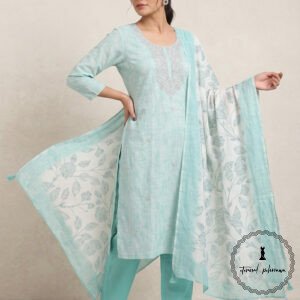 Digital Print Linen With Intricate Kantha Hand Work