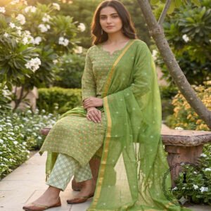 Exclusive Hand block Printed Cotton Suits with Cotton Dupatta