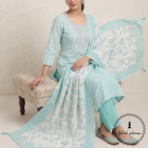 Digital Print Linen With Intricate Kantha Hand Work