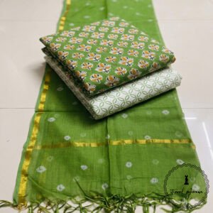 Exclusive Hand block Printed Cotton Suits with Cotton Dupatta