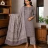 Beautiful Printed Cotton Embroidered Dress Material
