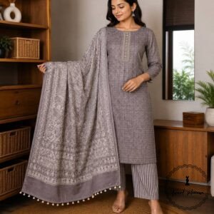 Beautiful Printed Cotton Embroidered Dress Material