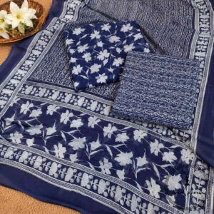 Exclusive Hand block Printed Cotton Suits with Cotton Dupatta
