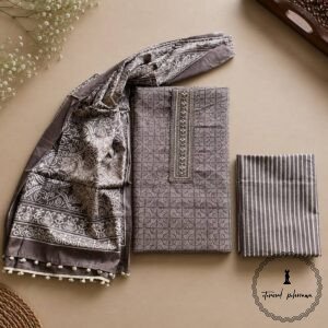 Beautiful Printed Cotton Embroidered Dress Material