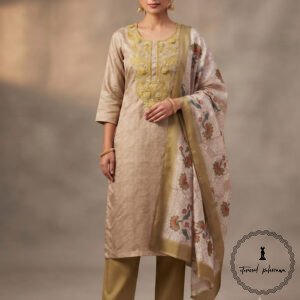 Beautiful Munga Silk Dress Material With Kantha Hand Embroidery